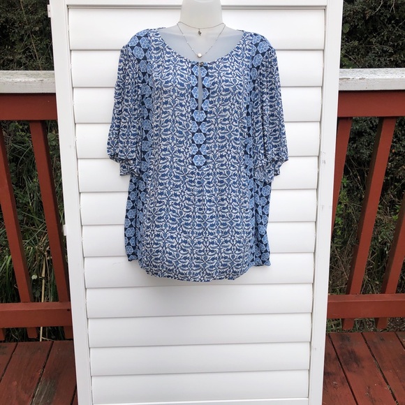 Lucky Brand Women's Blue Floral Blouse - Picture 3 of 11